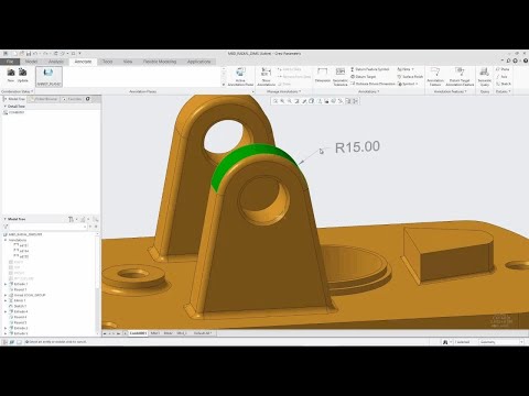 Enhanced Workflow for Radial Dimensions in Model-Based Definition | Creo 5.0