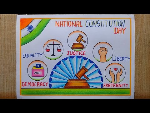 National Constitution Day poster drawing| Law Day Drawing| Indian Constitution Day poster drawing
