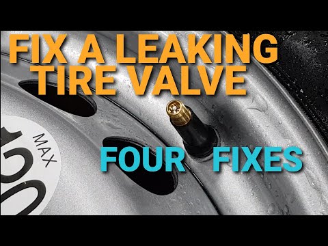 Part of a video titled Fix a Leaking Tire Valve - FOUR Ways to Fix! - YouTube