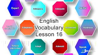 English Vocabulary - Lesson 16 | Adiposity, Adjective, Adherence, Addressed, Adeptness | Synonyms