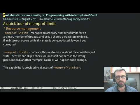 OCaml Workshop 2021 - Probabilistic resource limits using StatMemprof