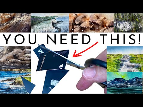 How To Use A Plastic Card In Watercolour // Great Free Tool For Painting 🎨