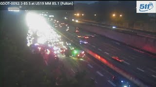 All lanes closed on I-85 near Midtown in Fulton County due to crash: GDOT
