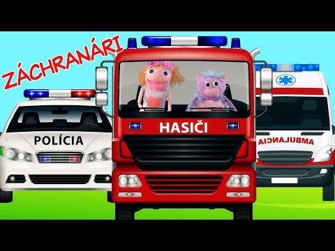 Autá - hasiči, policajti, sanitka | príbeh o záchranárskych autách | Hanička a Murko