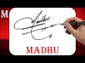 Madhu Name Signature Style | M Signature Style | Signature Style of My Name Madhu