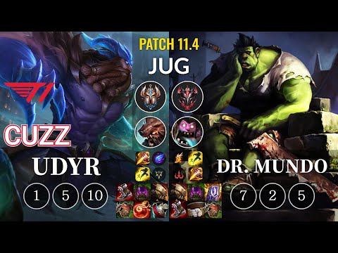T1 Cuzz Udyr vs Dr. Mundo Jungle - KR Patch 11.4