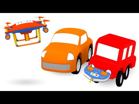Die 4 kleinen Autos bauen eine Drohne - Deutscher Cartoon für kleine Kinder