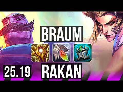 BRAUM & Ashe vs RAKAN & Cassiopeia (SUP) | KR Challenger | 25.19