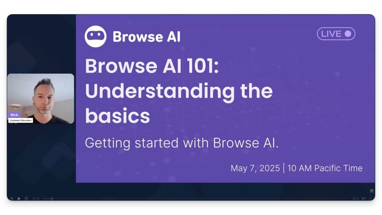 Browse AI 101: Complete beginner's guide to web scraping without code video thumbnail