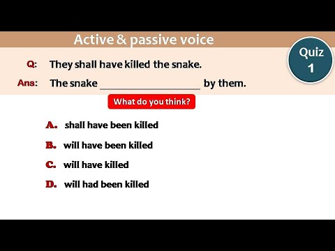 Active Voice vs Passive Voice Quiz | English Grammar Test by Quality Education | Active vs Passive
