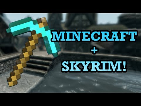 Memorable Gaming - Skyrim Mods - Minecraft Weapons in Skyrim