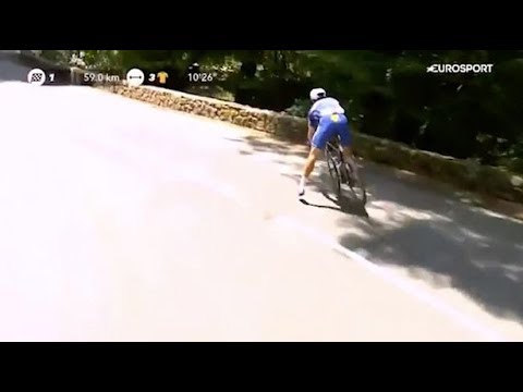 Philippe Gilbert c rash Tour de France competitor survives horror smash over wall on stage 16