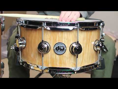 DW Collector's Natural Super Curly Maple 10ply VLT 5.6x14 Snare (video demo) image 8