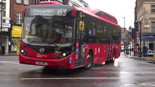 Londons Buses in the rain in Islington on 29th Oct