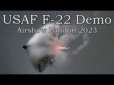 USAF F-22 Demo Team in 4K - Airshow London - 2023-09-08.