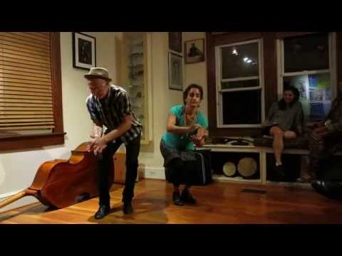 Evie Laden & Keith Terry at house concert in Takoma Park