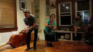 Evie Laden & Keith Terry at house concert in Takoma Park