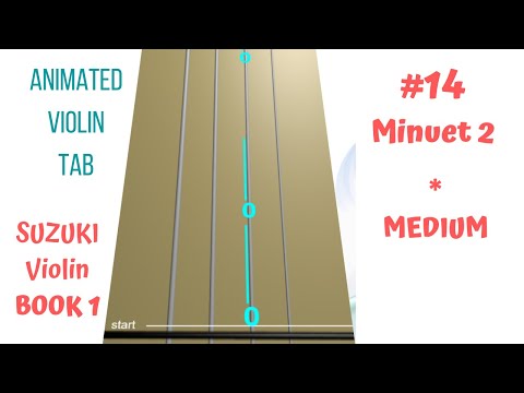 MINUET 2 💃🕺by J.S. Bach | Suzuki Violin Book 1 |🎻MEDIUM tempo | Animated Violin TAB  &  LIVE Violin