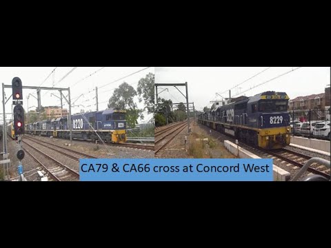 PN Coal Trains CA79 & CA66 cross at Concord West - 16/12/2019