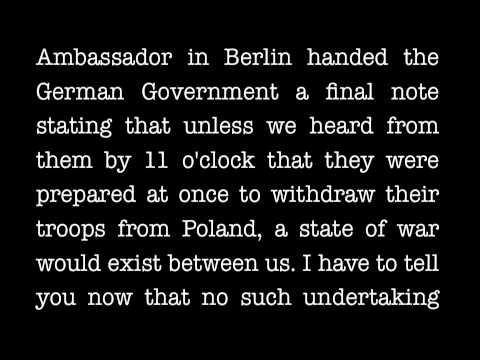 British Declaration Of War - Neville Chamberlain - 3 September 1939