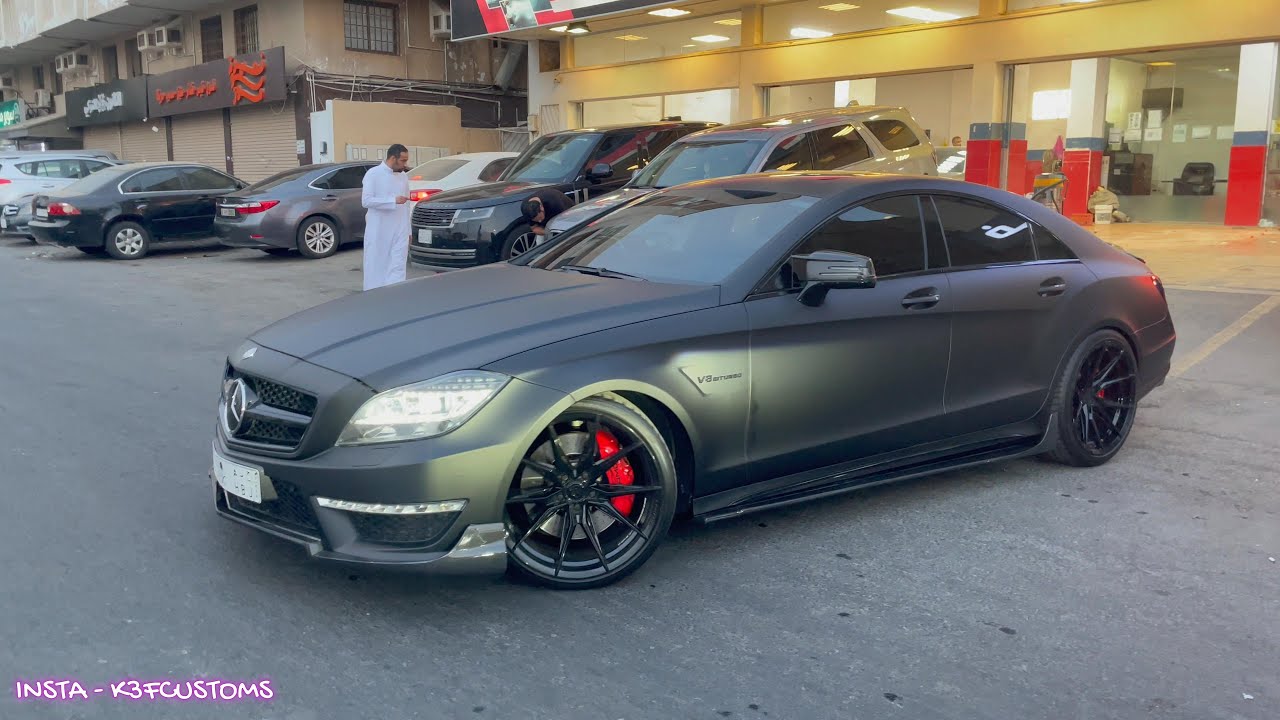 Mercedes CLS63 AMG Matte Purple to Matte Black transformation