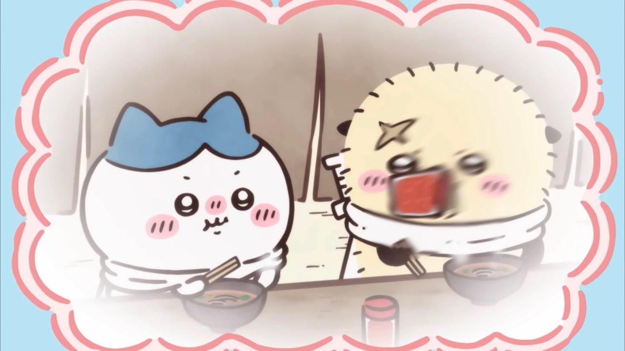 【ちいかわ】間違えて口に七味ぶち込むやつ