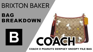 Coach X Peanuts Dempsey Snoopy Woodstock File Bag