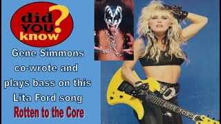 Did you know? Gene Simmons co-wrote and plays bass on this Lita Ford song - Rotten to the core