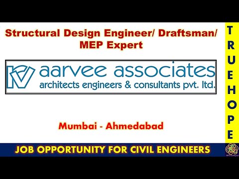 Aarvee Associates|Sr. Structural design engineers, Draftsman, MEP Expert| Report Writer|#Civil #EEE|