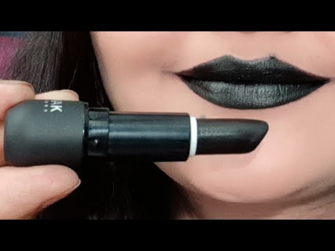 Nicka k vivid matte Black lipstick review | weird lipstick challenge | काली लिपस्टिक |  Must watch | Video