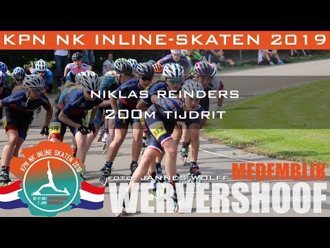 Niklas Reinders 200m tijdrit KPN NK Inline Skaten Wervershoof Medemblik 2019