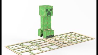Video of Minecraft: Creeper 3D Wood Model - Immediate stock!