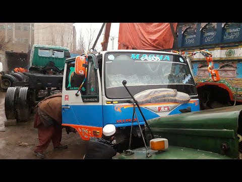 Unloading cabin and engine repairing front cross