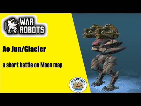 Just one bot, Ao Jun/Glacier,  in a short battle on Moon with 2* Overdrive Unit (+50%) | War Robots