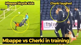 Rayan Cherki trolls Mbappé as Mbappé failed bicycle kick in France training before Ukraine clash
