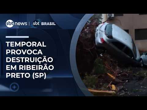 Temporal deixa uma vítima e provoca destruição em Ribeirão Preto, interior de SP | #SBTBrasil