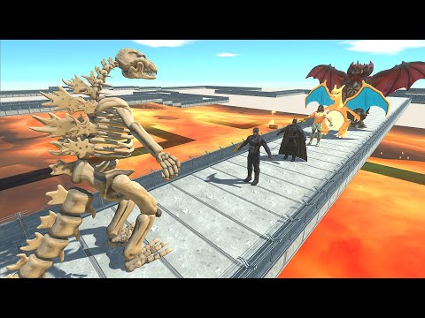 GODZILLA SKELETON LAVA DEATH RUN - Animal Revolt Battle Simulator