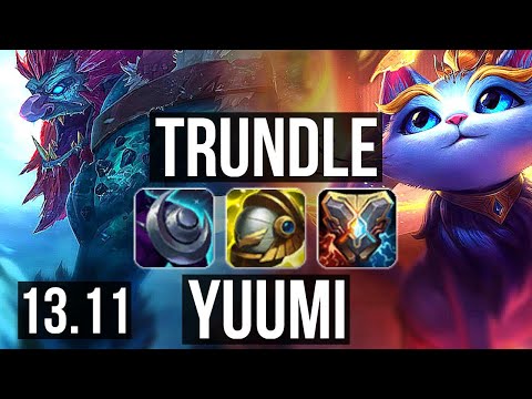 TRUNDLE & Ez vs YUUMI & Jhin (SUP) | 0/2/12 | KR Master | 13.11