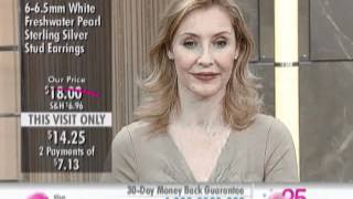 Sterling Silver White Freshwater Pearl Stud Earrings at The Shopping Channel 458169