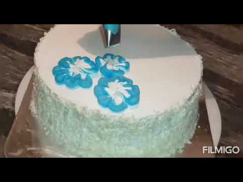 simple cake decorations||white forest#wipped cream flowers