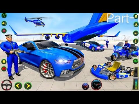 US Police Car and Bike Transporter Truck - Helicopter Multi Level Car Driver - Android GamePlay #3