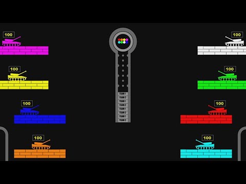 Team Tank Battle Marble Race in Algodoo