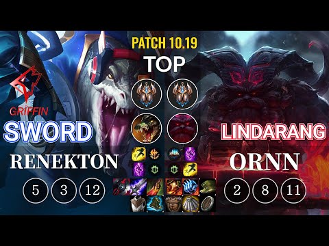 GRF Sword Renekton vs Lindarang Ornn Top - KR Patch 10.19