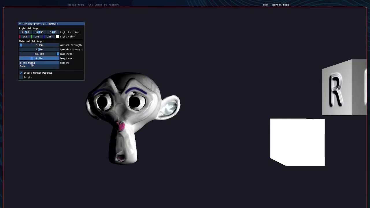 normal mapping and toon shading in opengl