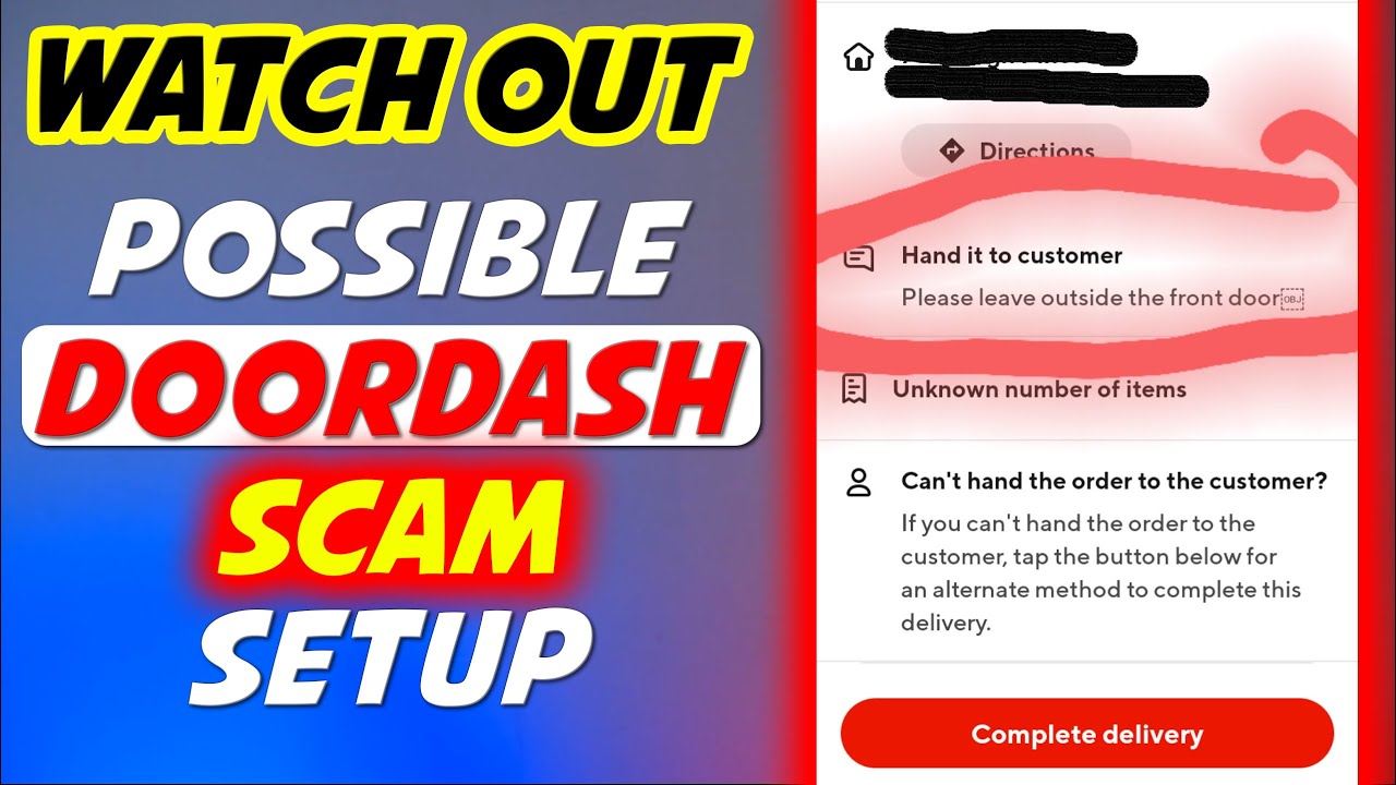 Possible Setup For DoorDash Customer Scam WATCH OUT