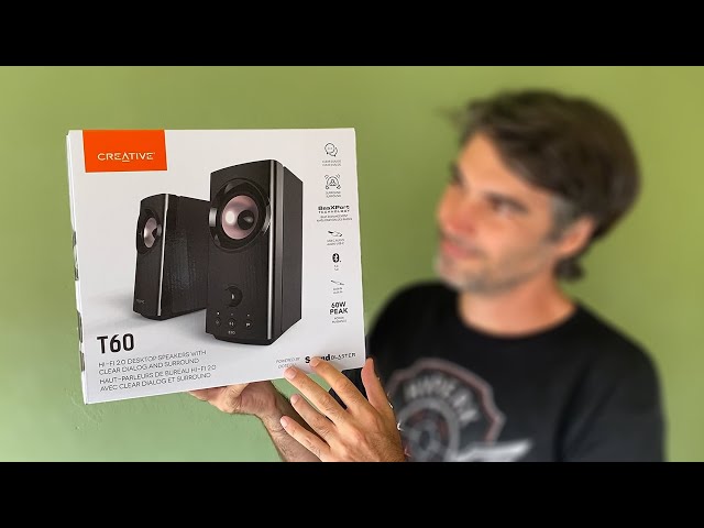 Vídeo relacionado con CREATIVE T60 Altavoces de Escritorio compactos 2.0 con Clear Dialog y Surround de Sound Blaster, Audio USB-C, Puertos para micrófono y Cascos, Bluetooth 5.0, para Ordenadores y portátiles