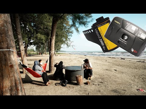 Relaxing Camping by The Beach with Yashica EZ Mate (Kodak Vision 3 250D)