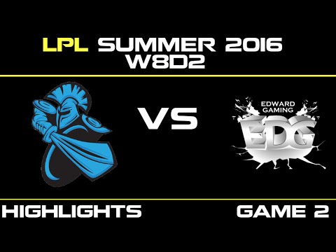 NB vs EDG Game 2 Highlights Tencent LPL Summer 2016 W8D2 NewBee vs Edward Gaming   NB vs EDG   LPL L