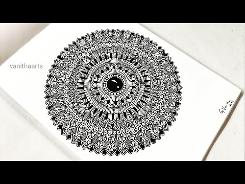 How to draw a Mandala Art for Beginners Step by Step Tutorial Easy Mandala Drawing vanithaarts