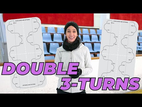 Figure Skating | Learning The Double 3-Turn Pattern (Moves In The Field)